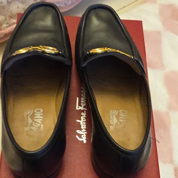 Salvatore Ferragamo ROLO Black Leather Mens Loafers 7.5 EE Reversible Buckle Salvatore Ferragamo ROLO Black Leather Mens Loafers 7.5 EE  main image 2